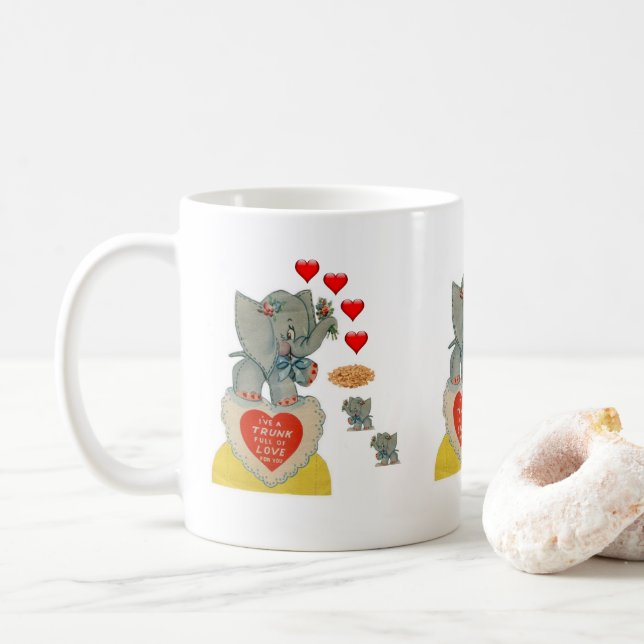 Alla hjärtans dag Elefantmuggar Kaffemugg (Med munk)