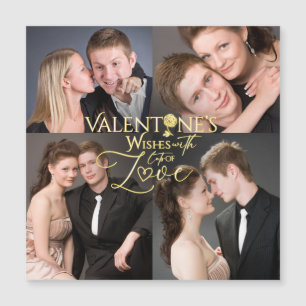 Alla hjärtans dag Elegant guld fotokollage