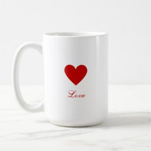Alla hjärtans dag Elegant Rött Hjärta Kärlek Kaffemugg