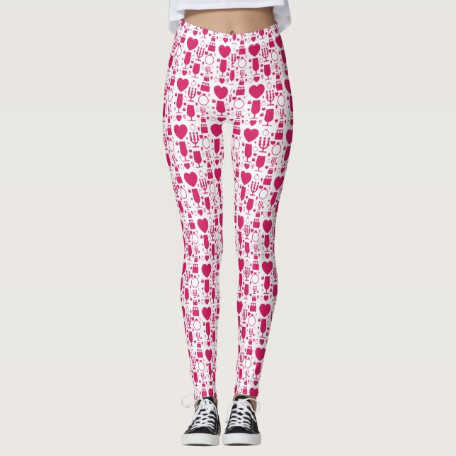 alla hjärtans dag element mönster leggings (Framsida)