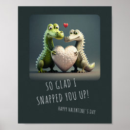 Alla hjärtans dag - en fin Alligator Crokodile Cou Poster