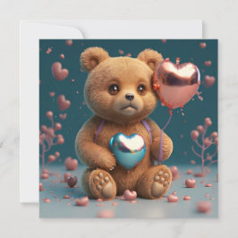 Alla hjärtans dag en söt liten björn julkort