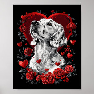 Alla hjärtans dag engelsk setter hund poster