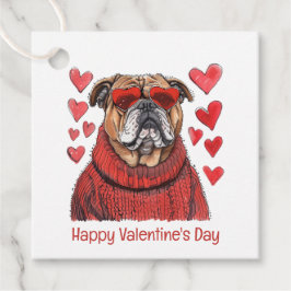 Alla hjärtans dag English Bulldog Gåvor Etiketter