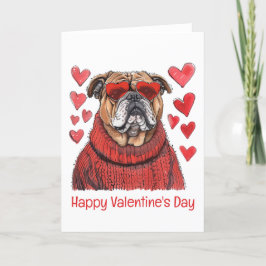 Alla hjärtans dag English Bulldog Helgkort