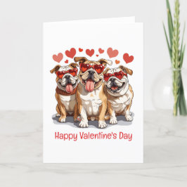 Alla hjärtans dag English Bulldog Helgkort