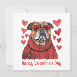 Alla hjärtans dag English Bulldog Julkort