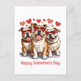 Alla hjärtans dag English Bulldog Vykort