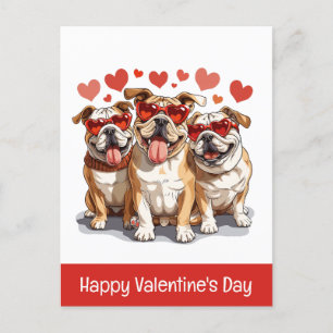 Alla hjärtans dag English Bulldog Vykort