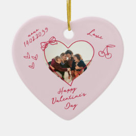 Alla hjärtans dag Familj Foto Heart Ornament