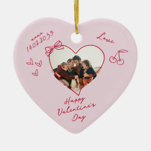 Alla hjärtans dag Familj Foto Heart Ornament