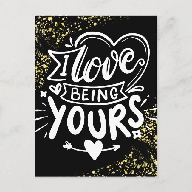 Alla hjärtans dag Fängelse Långdistans Svart Guld Helg Vykort (Framsida)