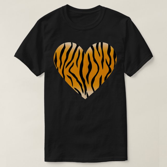 Alla hjärtans dag Fashionable Tiger Rand Mönster H T Shirt (Design framsida)