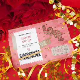 Alla hjärtans dag filmkväll kärlekspar kupong