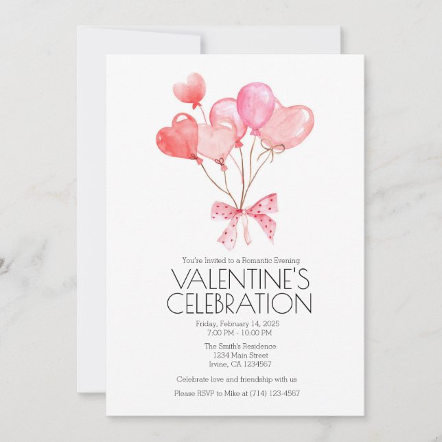 Alla hjärtans dag, Firande, inbjudan 5 x 7 Inbjuda (Framsida)