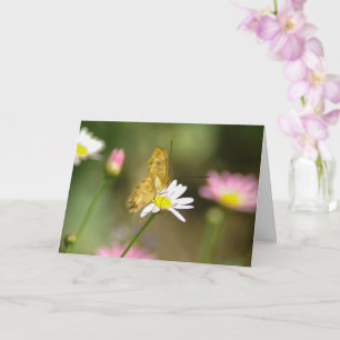 Alla hjärtans dag fjäril blommig kort