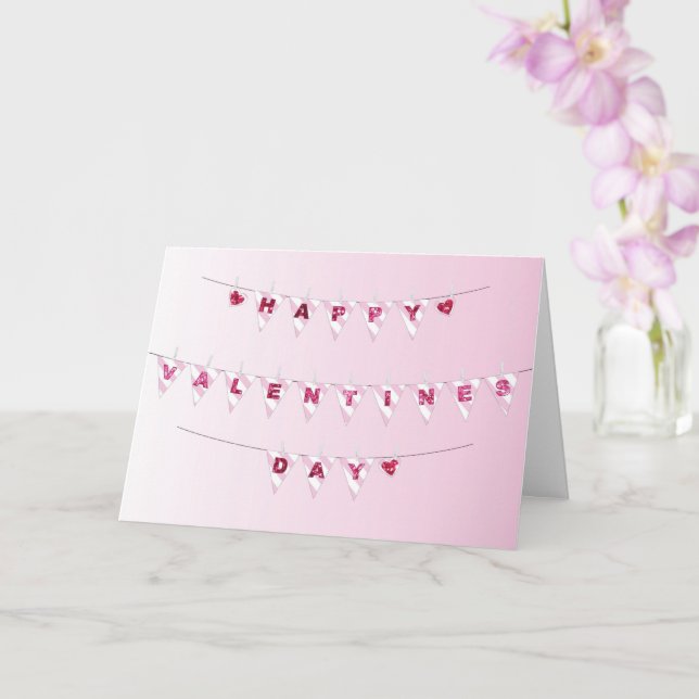 Alla hjärtans dag-Flaggor - Viktat hälsningskort Kort (Orkide)