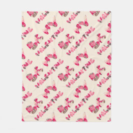 Alla hjärtans dag. fleecefilt