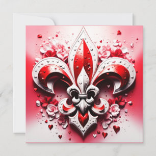 Alla hjärtans dag Fleur De Lis Inbjudningar