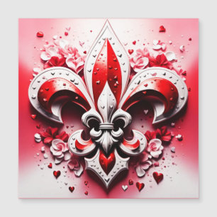 Alla hjärtans dag Fleur De Lis Magnetisk Inbjudningskort