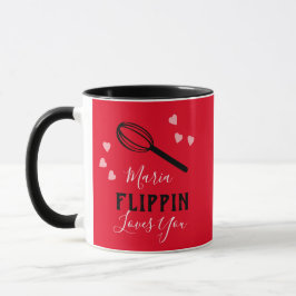 Alla hjärtans dag Flippin älskar dig hjärtan bagar Mugg