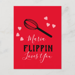Alla hjärtans dag Flippin Loves You Hearts Bagare Vykort