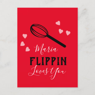 Alla hjärtans dag Flippin Loves You Hearts Bagare Vykort