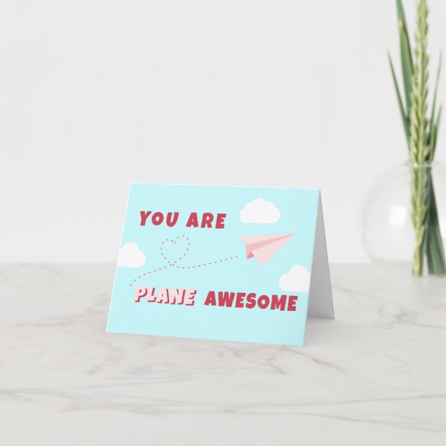 Alla hjärtans dag Flygplan Fantastisk-mappat antec Anteckningskort (Framsida)