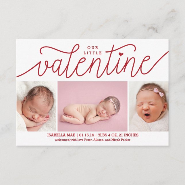 Alla hjärtans dag födelsedag med foton OSA kort (Framsida)