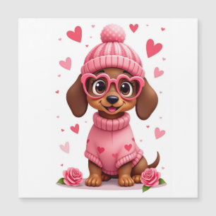 Alla hjärtans dag födelsedagens hund kärlek liv magnetisk inbjudningskort