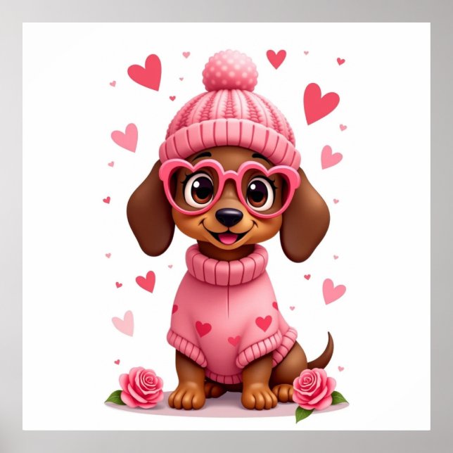 Alla hjärtans dag födelsedagens hund kärlek liv poster (Framsidan)