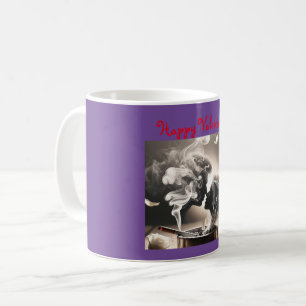 Alla hjärtans dag för älskare, älskare, par kysser kaffemugg
