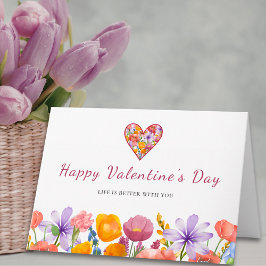 Alla hjärtans dag för honom - Blommigt hjärta Kort