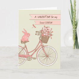 Alla hjärtans dag för kusin, cykel, Rosa Helgkort