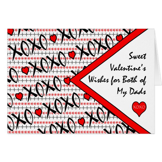Alla hjärtans dag för Pappor, XOXO Design Hälsningskort (Framsidan Horizontal)