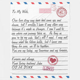 Alla hjärtans dag för Romantiska Kärlek Brev Fleecefilt