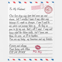 Alla hjärtans dag för Romantiska Kärlek Brev Fleecefilt