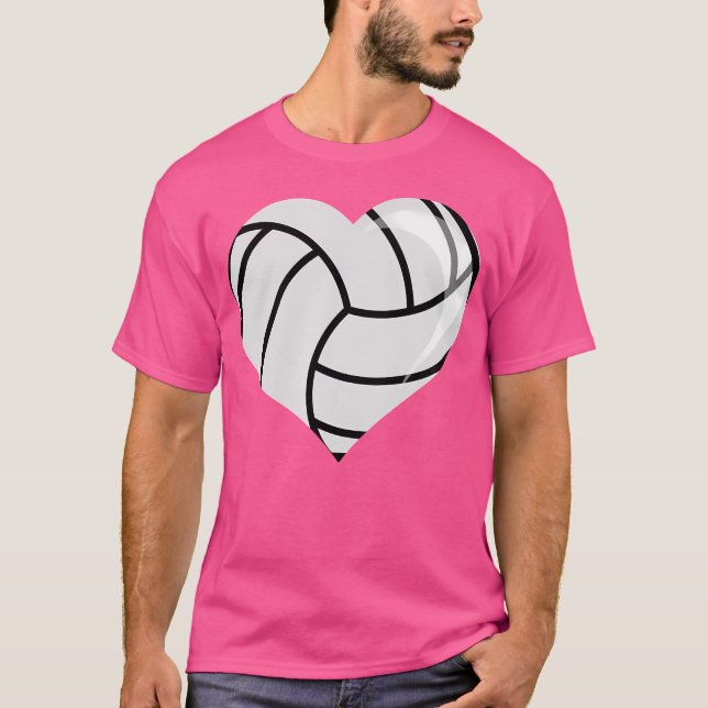 Alla hjärtans dag för Volleyball Älskare T Shirt (Framsida)