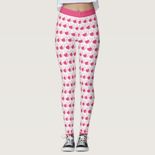 Alla hjärtans dag förvrängda lutade hjärtan leggings