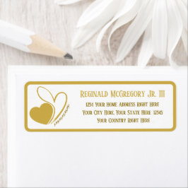 Alla hjärtans dag förvrängda lutade hjärter Adress Returadress Etikett