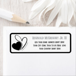 Alla hjärtans dag förvrängda lutade hjärter Adress Returadress Etikett