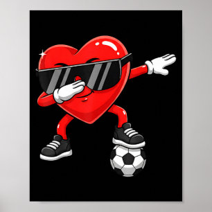 Alla hjärtans dag fotboll hjärta Dab fotboll män p Poster