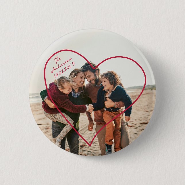 Alla hjärtans dag Foto Heart Knapp (Framsida)