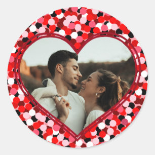 Alla hjärtans dag Foto Heart Runt Klistermärke