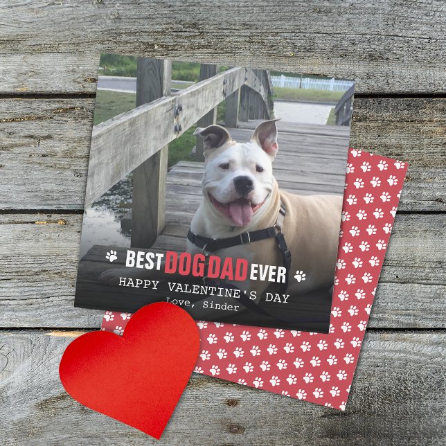 Alla hjärtans dag från hundens foto platt julkort (Valentines Day From The Dog Photo Flat Holiday Card)