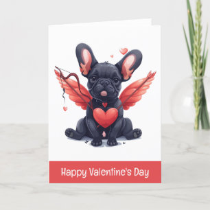 Alla hjärtans dag Fransk Bulldog Cupid Helgkort