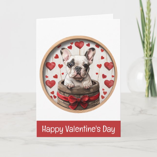Alla hjärtans dag Fransk Bulldog Helgkort (Framsida)
