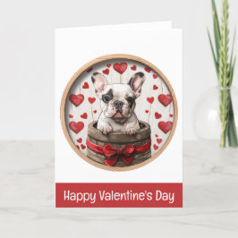 Alla hjärtans dag Fransk Bulldog Helgkort