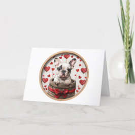 Alla hjärtans dag Fransk Bulldog Helgkort