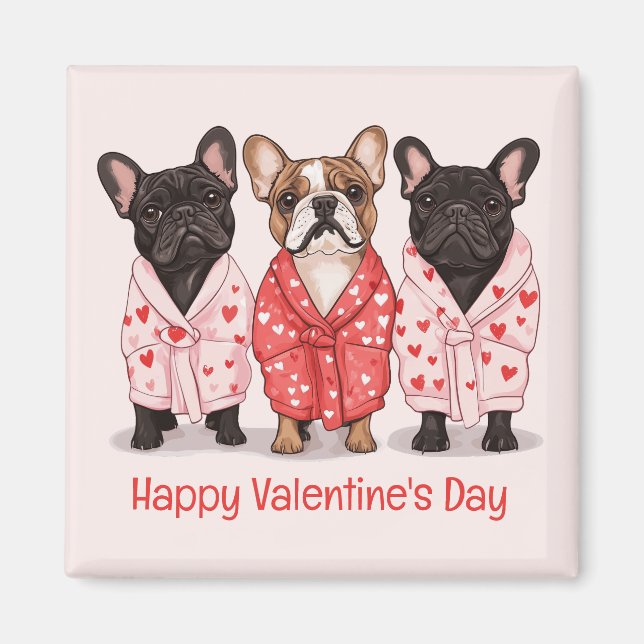Alla hjärtans dag Fransk Bulldog Magnet (Framsidan)